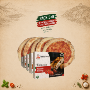 5 pizzas grandes 5 focaccias 200gr