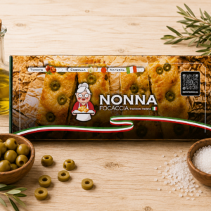 🫒 focaccia con aceitunas verdes, aceite de oliva, sal de mar